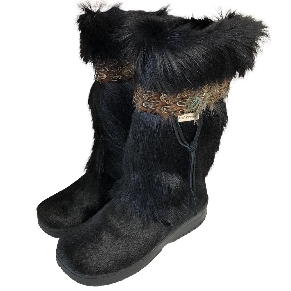 New BearPaw Boot Black Fur
